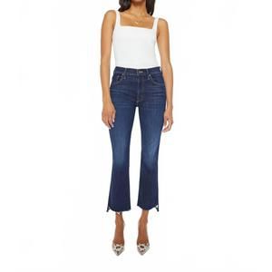 NEW MOTHER women's the insider crop step fray pant in off limits